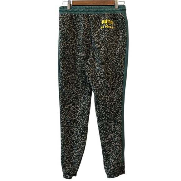 Puma × Vintage Crazy Puma Sweatpants Mr Doodle Green Cotton Joggers Unisex XS​ - Picture 7 of 16